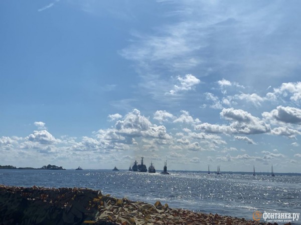 Шойгу слева, а Кронштадт не для всех. Как прошел главный военно-морской парад в Петербурге