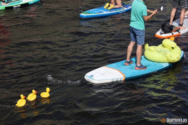 Грибы и зомби на сапах снова становятся людьми. Состоялся карнавальный заплыв &laquo;Фонтанка SUP-2023&raquo;