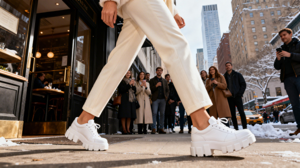 Почему сочетание светлых брюк и белых кроссовок стало символом дорогого стиля в 2026 году