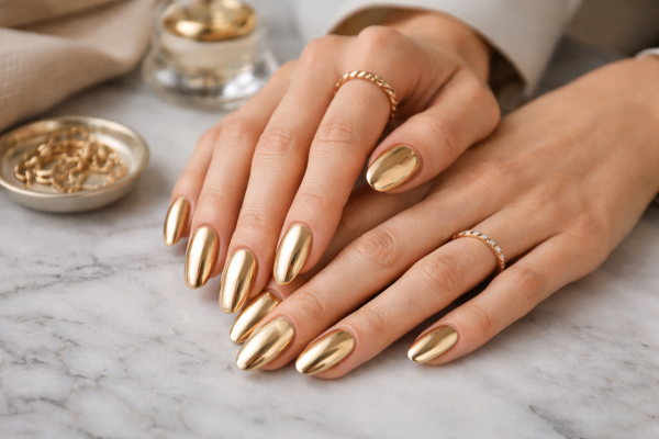 Золотой маникюр 2026: минимализм, сложные оттенки и новые техники